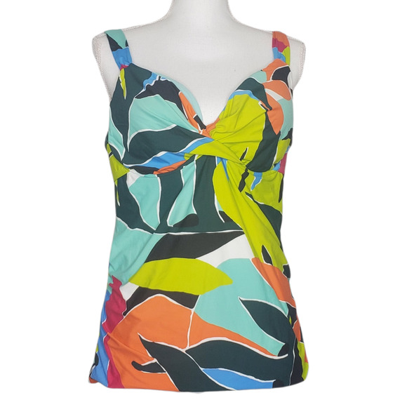 Anne Cole Other - Anne Cole Twist Front Underwire "Polynesian Palm" Tankini Top 40B/38C